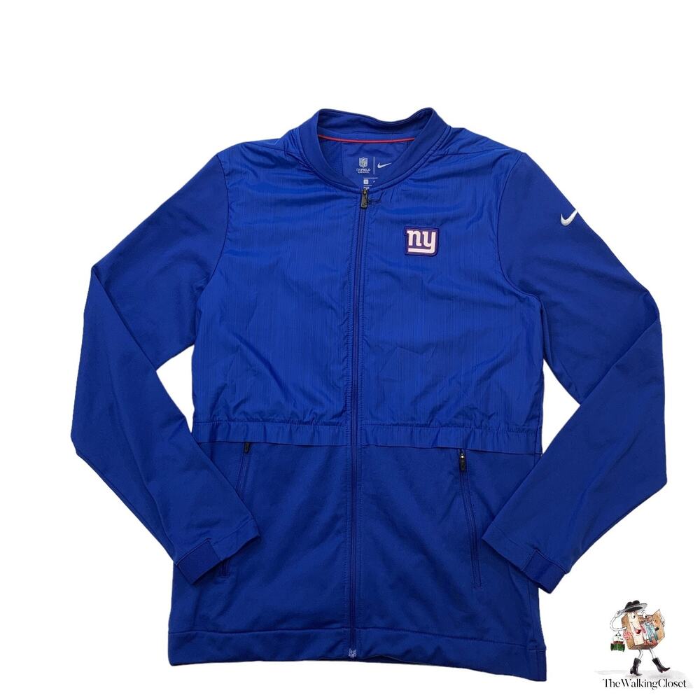 New York Giants Jacket Mens S Small Blue Zip Up Sideline Elite Hybrid NFL Nike